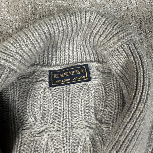 Holland and Sherry Cable Knit 100% Cashmere London Sweater Womens Size Large - Picture 2 of 8